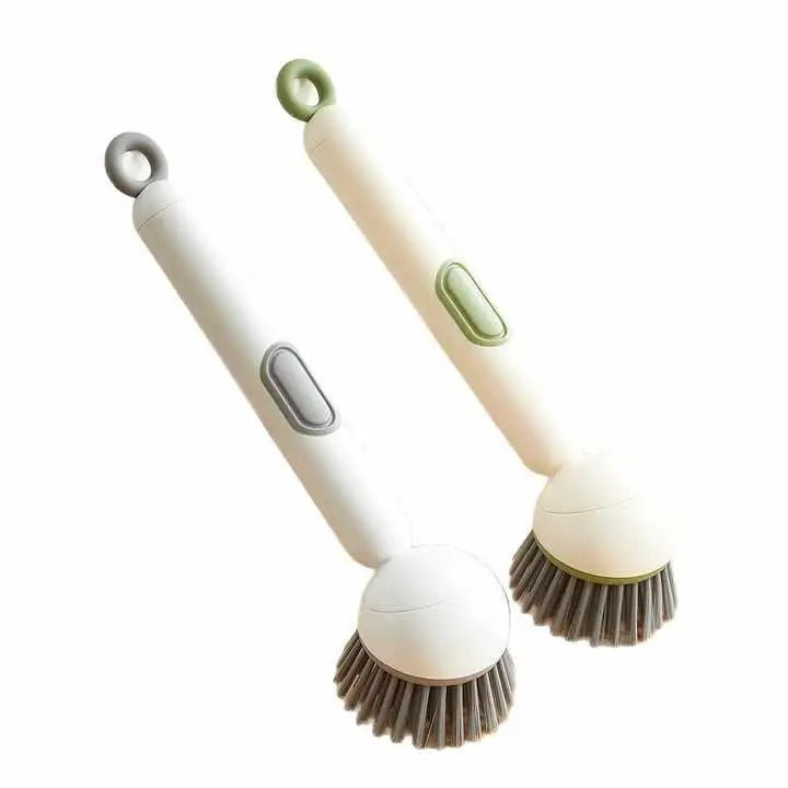 Kitchen Pot Brush for Home Use Long Handle Rotating Dish Washing Scrubber with Liquid Dispenser Bowl Pans Brush Cleaning Tools