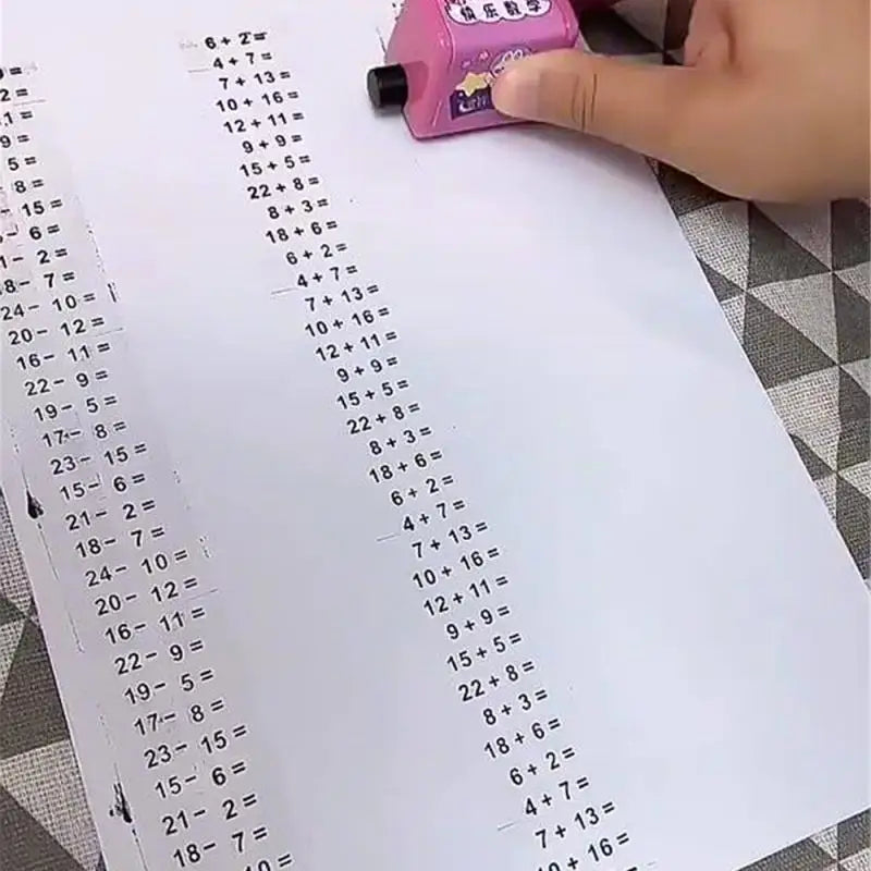 1~10PCS Students Addition Subtraction Scroll Stamp Primary School Children Practice Questions Preschool Mathematics Exercise