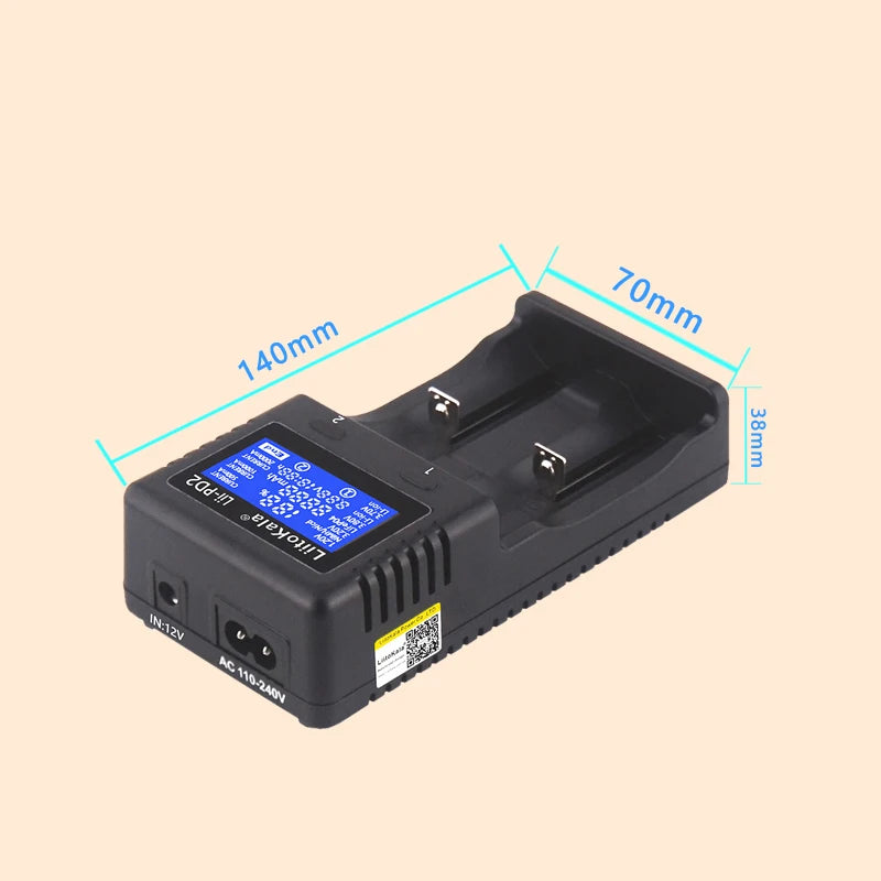 LiitoKala Lii-PD2 18650 Battery Charger for 3.7V Li-ion 18650/18500/16340/26650/21700 /20700/18350/CR123A 1.2V Battery+Car