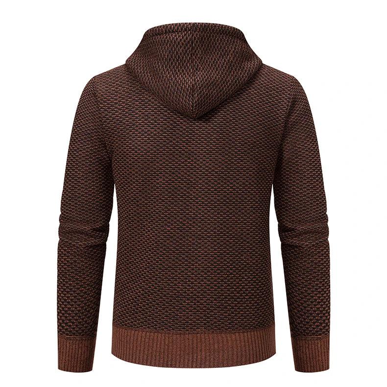 Men's trend in autumn and winter 2023 new plus velvet padded knit cardigan sweater coat