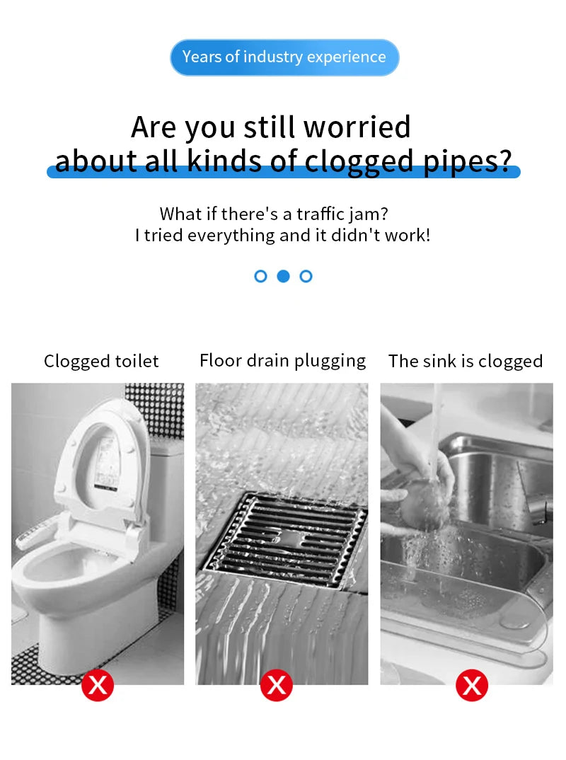 Stainless Steel Toilet Pipe Dredger Pneumatic Household High-pressure Dredging Tool Set Thickened Wall Cylinder Sturdy And Safe