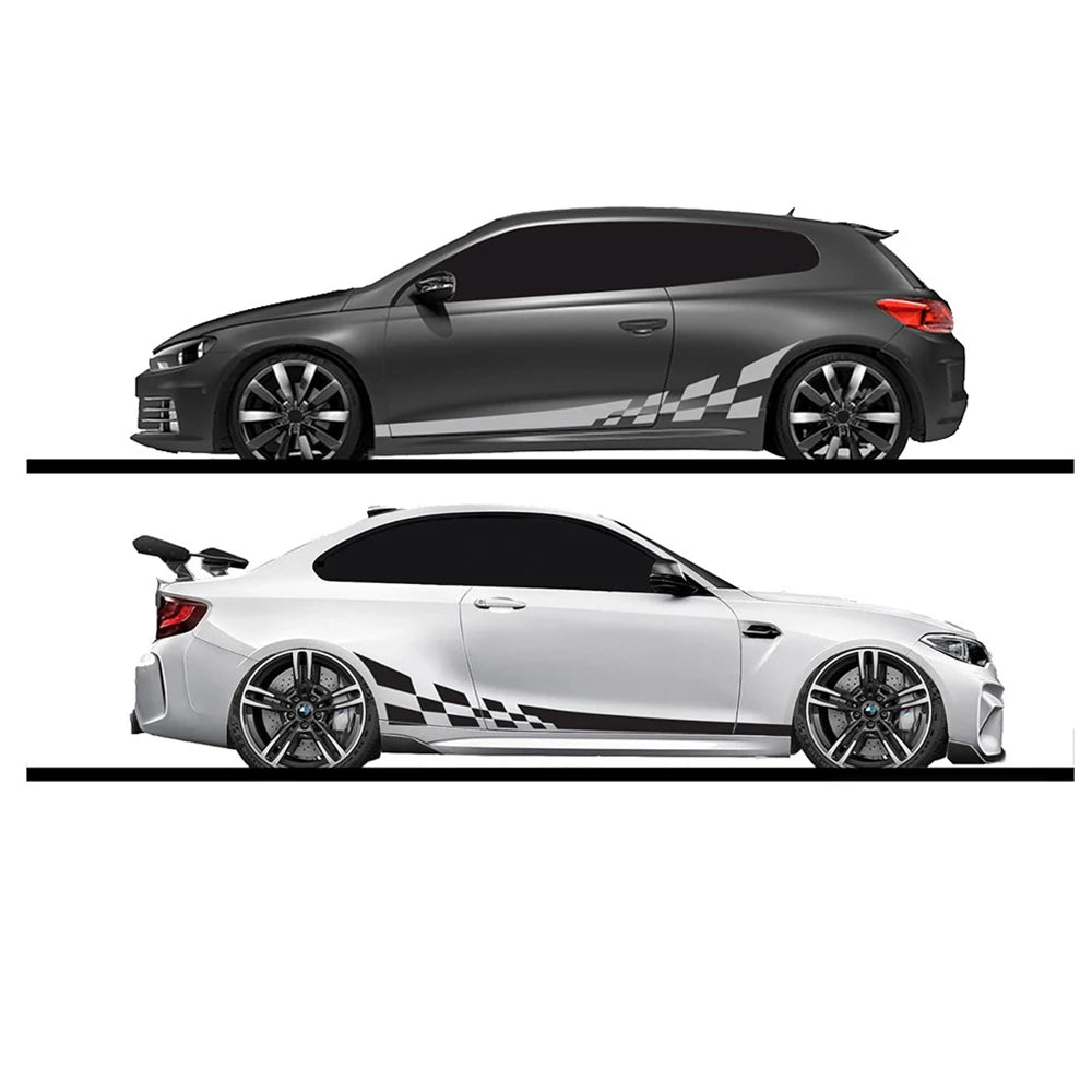 2pcs Car Vinyl Wrap Film - Racing Stripes & Camouflage Pattern DIY Decals for Auto Body Hood, Universal Fit Glossy Matte Finish