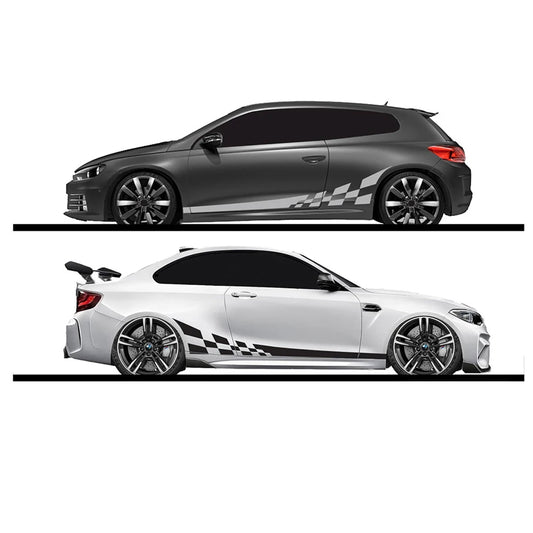 2pcs Car Vinyl Wrap Film - Racing Stripes & Camouflage Pattern DIY Decals for Auto Body Hood, Universal Fit Glossy Matte Finish