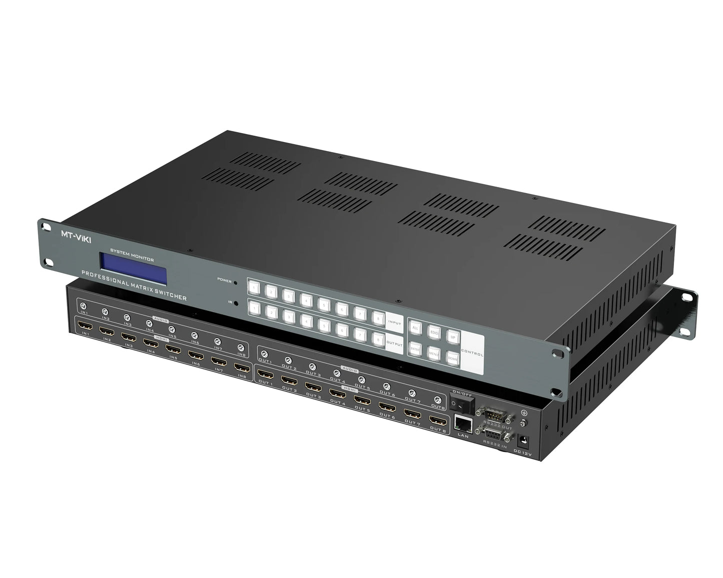 4K 30Hz Video HDMI Matrix 8x8, MT-ViKI HDMI Matrix Switcher Splitter 4 in 4 Out with Web GUI AA