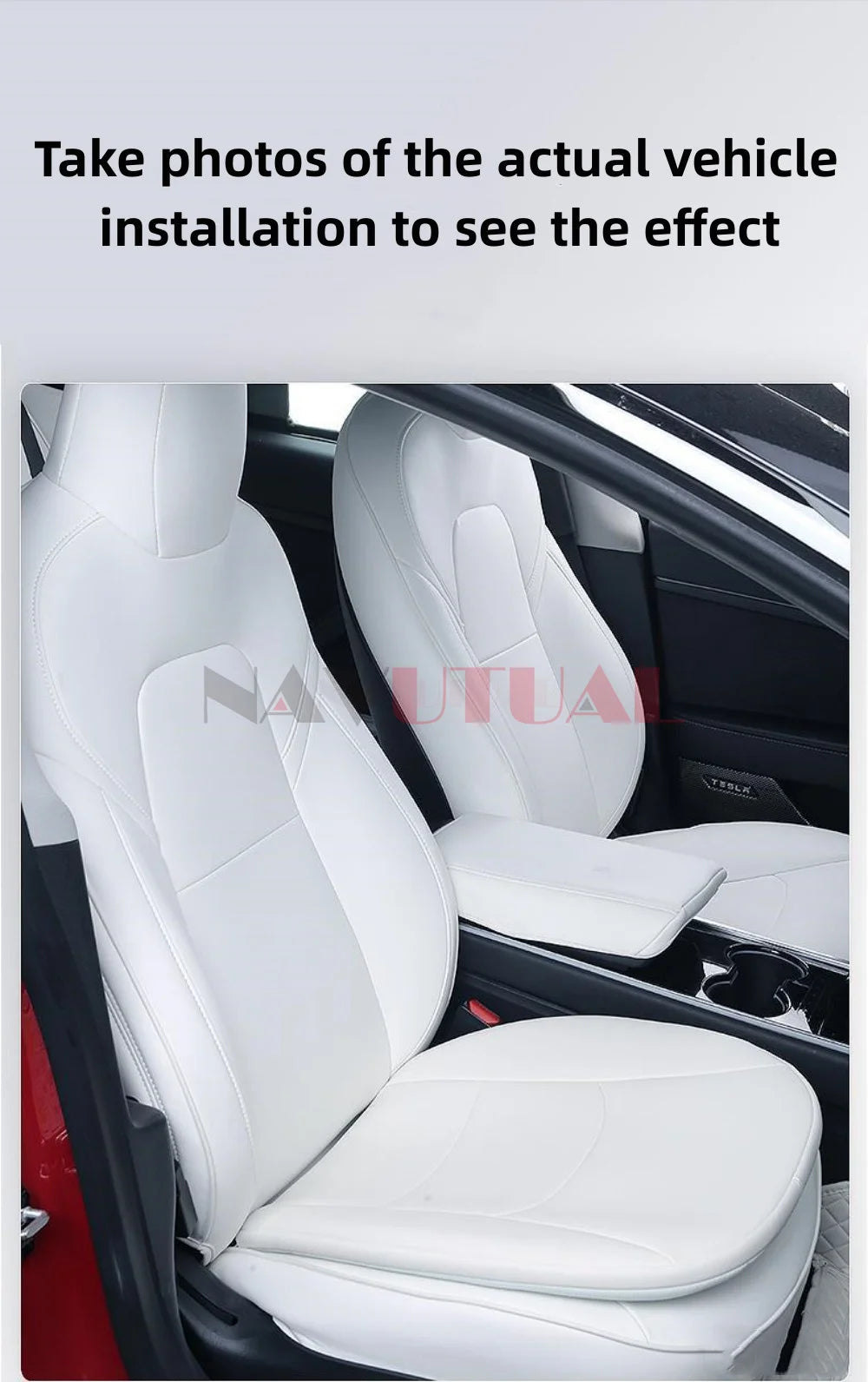 Car PU Leather Cushion, Simple Memory Cotton Cushion, All-Season Universal Seat Cushion For Tesla Model Y 3 S X