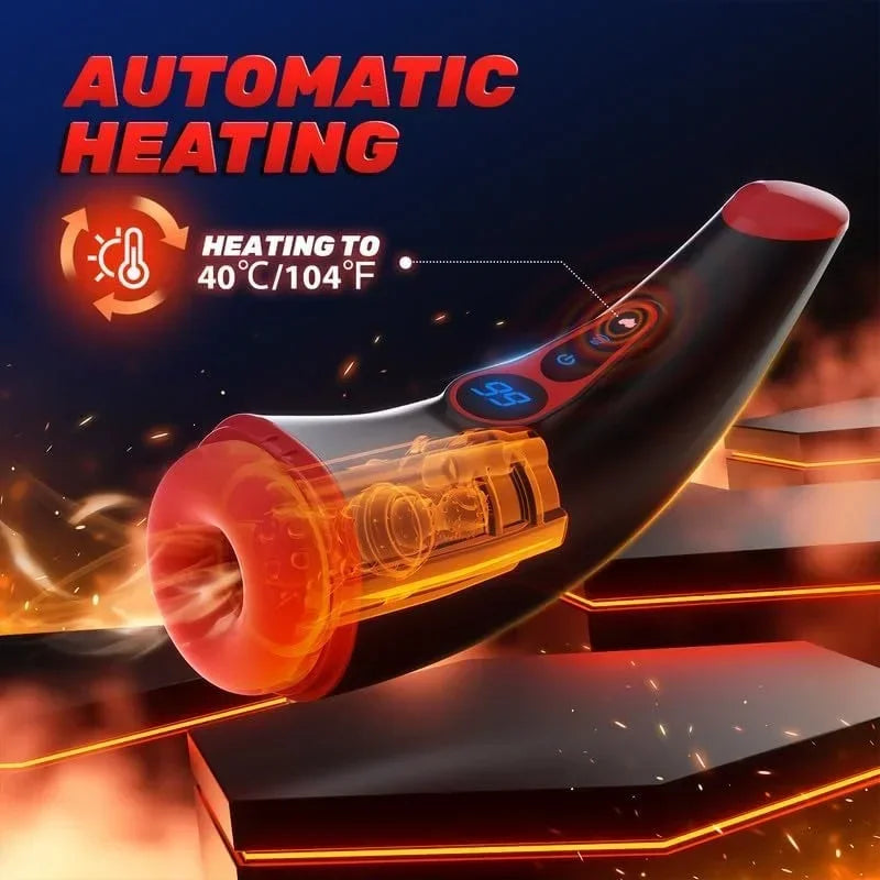 Automatic Sucking Male Masturbator Sex Toys for Men Heating Vibrating LCD Display Penis Pump Blowjob Male Adult Masturbators
