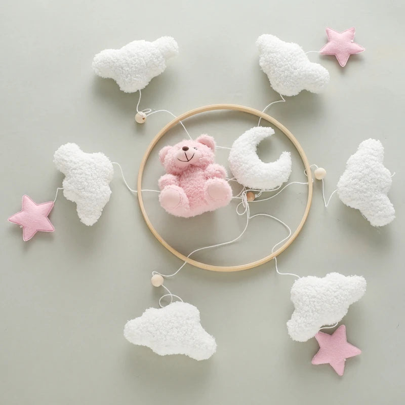 Baby Crib Mobile Bed Bell Toys Musical Rattle Educational Toys Bed Bell Newborn Mobile Bed Bell Bracket Baby Hanging Toys Holder