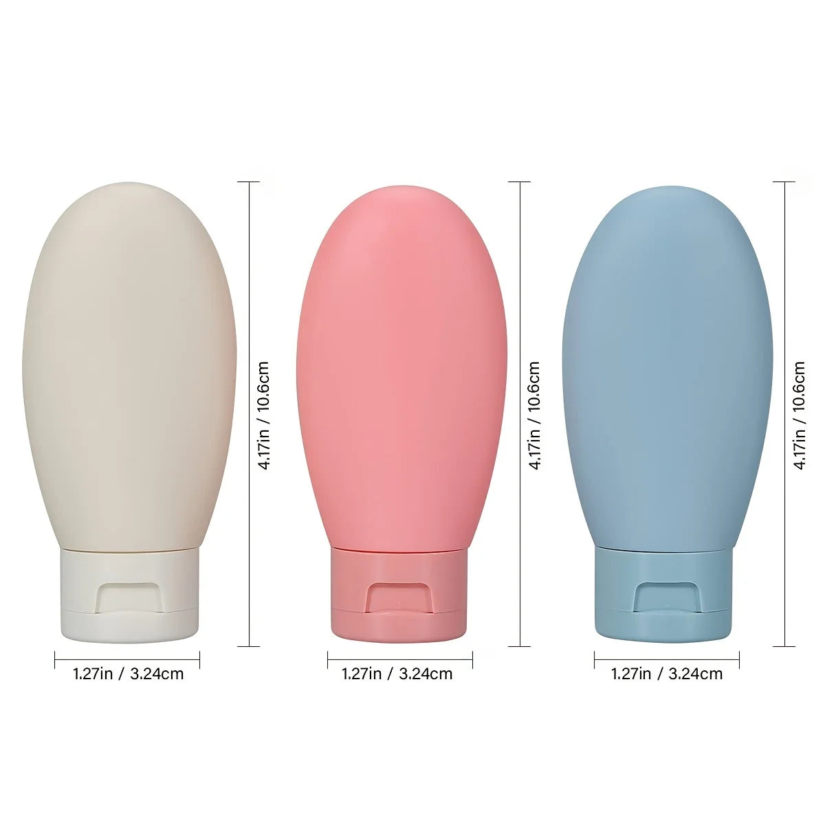 3pc Travel Bottle Set, Refillable, Leak-proof, for Shampoo, Lotion, Shower Gel, Portable Personal Care Accessories