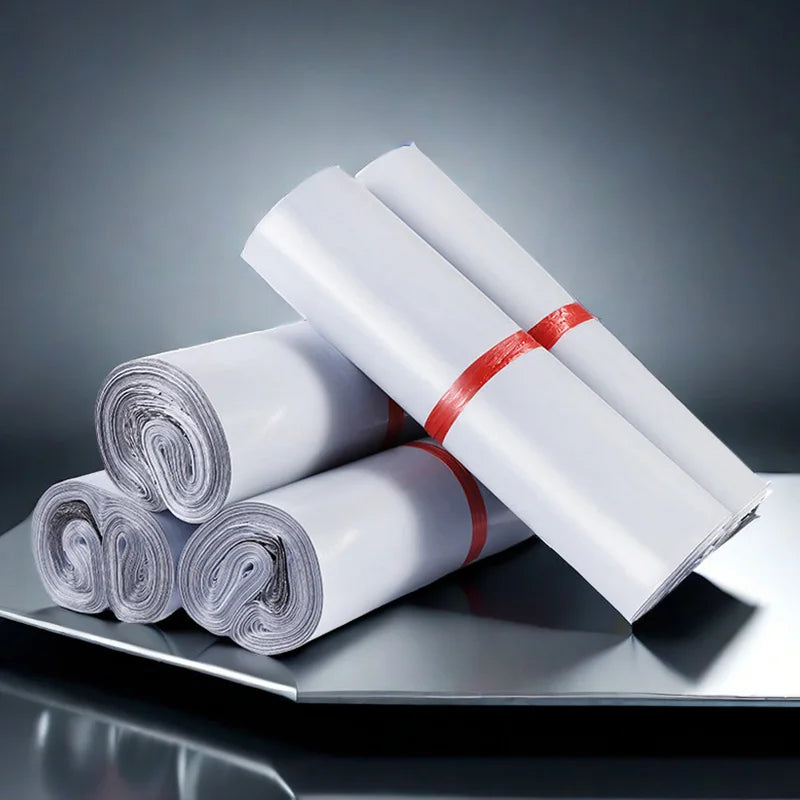 50pcs/Lots White Courier Bag Express Envelope Storage Bags Mail Bag Mailing Bags Self Adhesive Seal Plastic Packaging