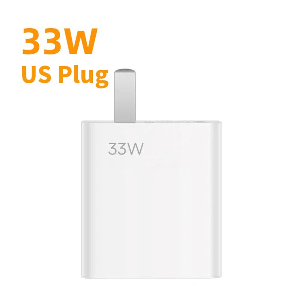 33W USB Fast Charger Quick Charge Mobile Phone Power Adapter For Xiaomi Redmi Note 13 12 11 10 iPhone Samsung EU/US Plug Charger