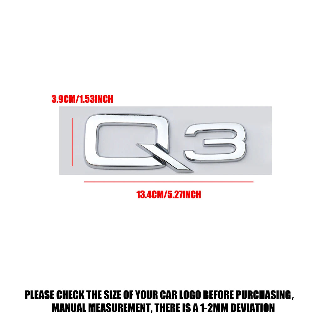 ABS Letter Badge Car Body Rear Trunk Sticker Decoration Accessories For Audi Q3 Q5 Q7 V6T A4 A1 A5 S5 A6 V6T S8 V8T Car Styling