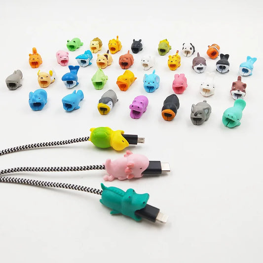 Cartoon Animal Data Cable Protective Cover Mobile Phone Charging Cable Protective Anti-Breaking Wire Winder Cable Organizer