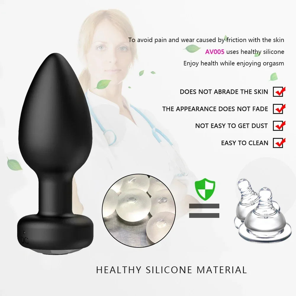 Anal Plug Vibrator for Men Butt Plug Portable Massager Wireless Remote Control Dildo Vibration Sex Toys for Male Adult Toys 18+