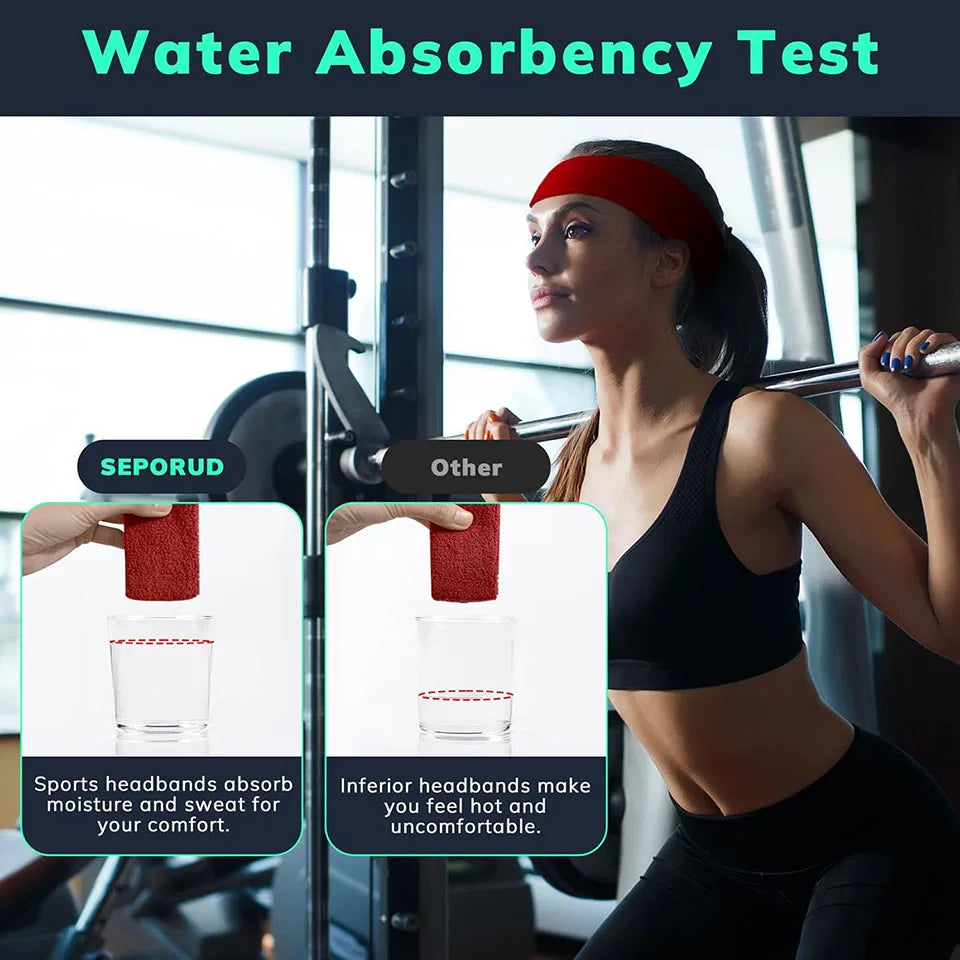AOLIKES 3PCS Sweatbands Sports Headband - Moisture Wicking Athletic Cotton Terry Cloth Sweatband for Tennis, Basketball, Running