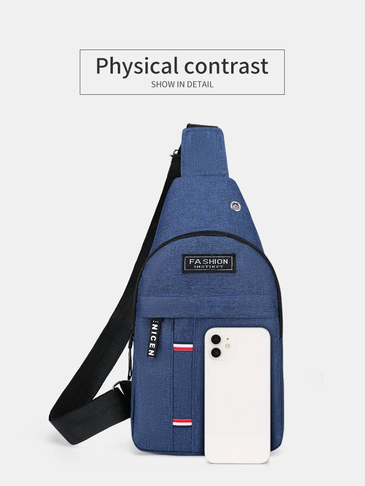 Chest Bag New Men Simple Nylon Fashion Waterproof One Shoulder Crossbody Bag