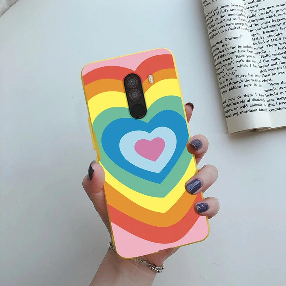 For xiaomi Pocophone F1 Case for xiaomi Poco F1 Case Silicone Soft TPU Phone Cases for PocoF1 Back Cover Heart Butterfly Bumper