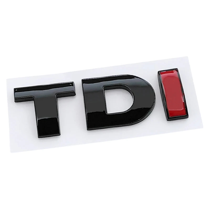 3d ABS Black Logo TDI Emblem Car Trunk Badge For VW Passat Jetta Touareg Tiguan Touran Golf 4 5 6 Caddy TDI Sticker Accessories
