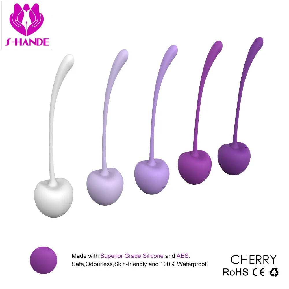 5PCS Silicone Cherry Ben Wa Weight Set of Kegel Ball Kegel Exercise Weight Bladder Control Device & Pelvic Floor Muscle Training