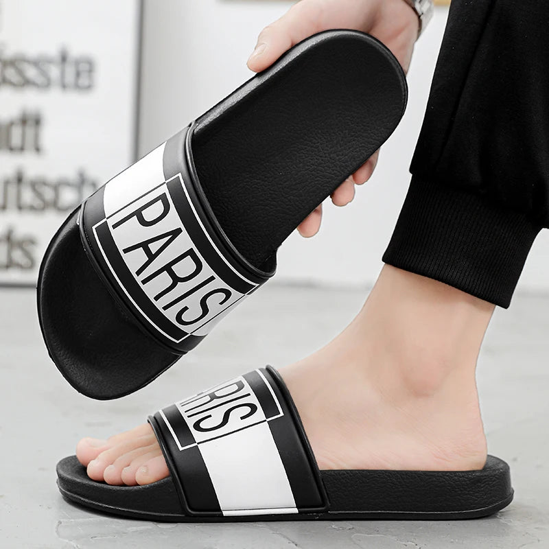 Summer Men Slippers Fashion Slides Street Outdoor Clogs Quick Dry Beach Sandals Flip Flops Casual Indoor Home Shoes Couple 36-46