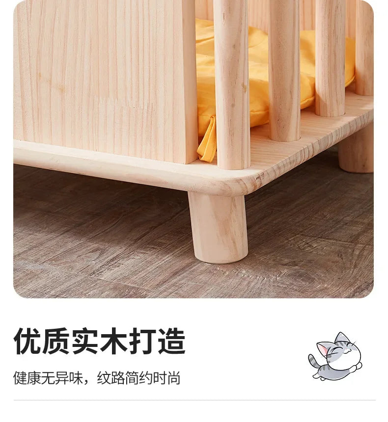Creative Pet Nest Cat Bed Wooden Cats House Condos Bedside Table Large Space Pet Bed for Small Medium Dogs Wood Bed Cat Supplies