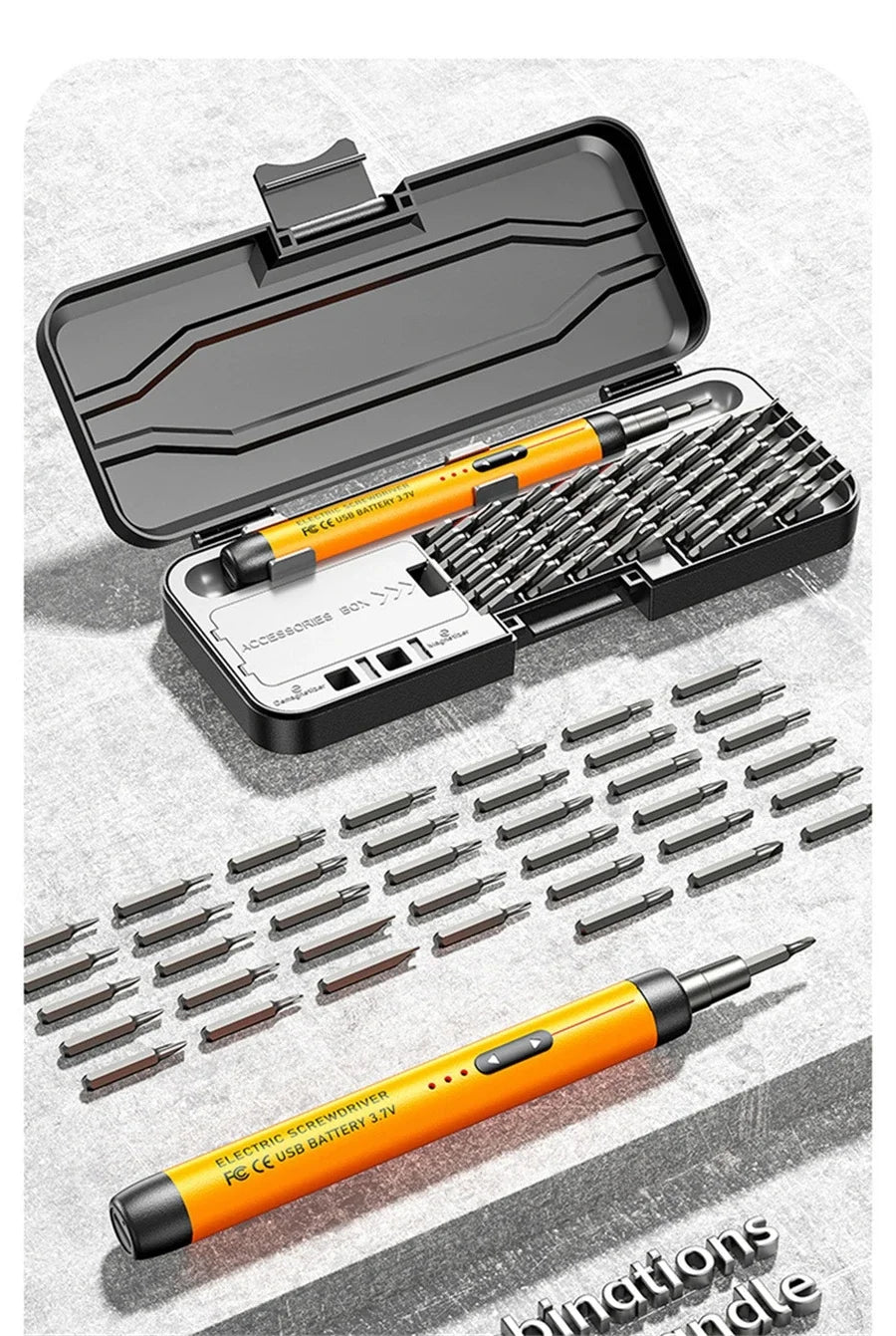 Type-c Electric Screwdriver Set Precision Power Tools Rechargeable Wireless Mini Small Bits for Mobile Cell Computer Repairs CRV