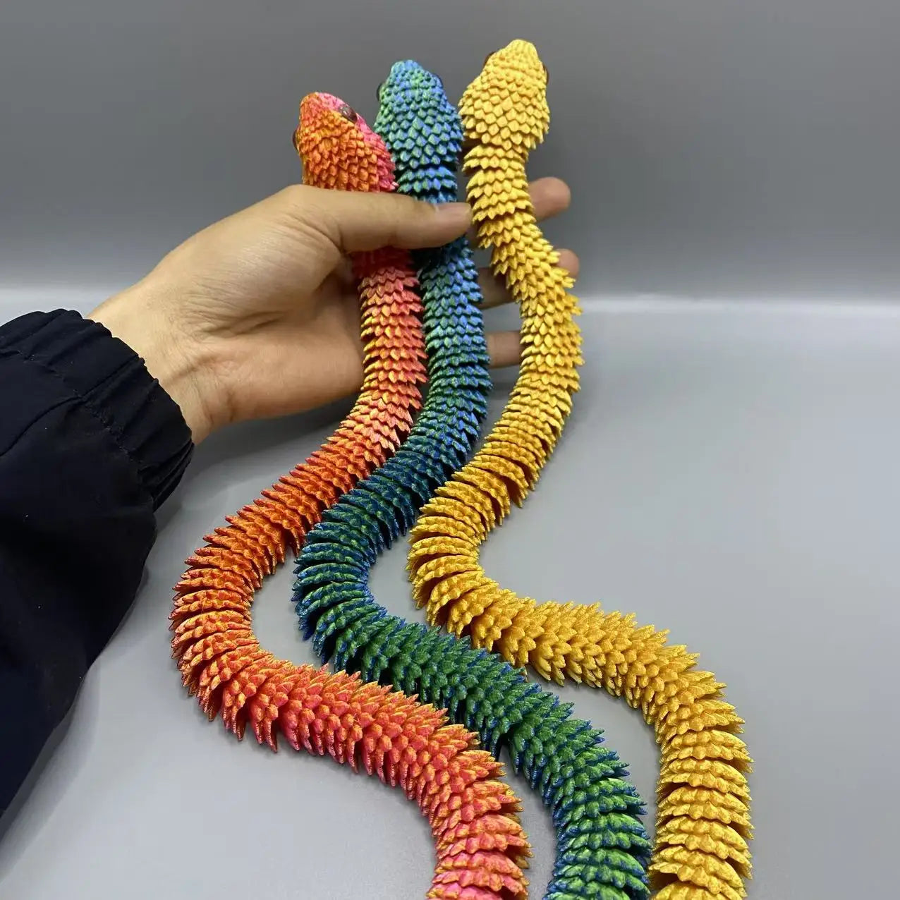 63cm 3D printed viper decoration, glowing figures with movable joints, animal models that can swing, household bookshelf toys