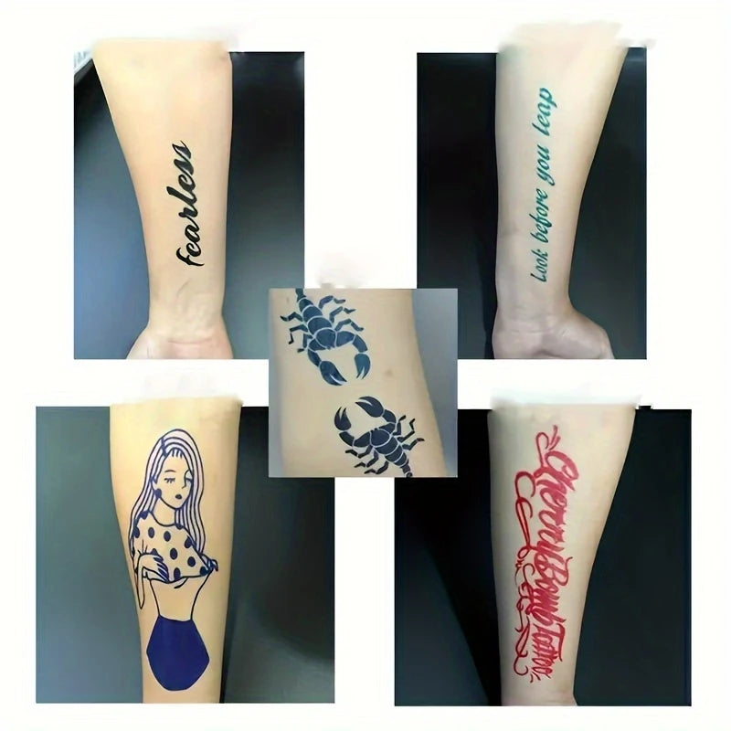 Colorful Tattoo Juice Paste,Easy-to-Use Henna Tattoo For Body Paint DIY Tattoos Temp, DIY Fake Tattoo Semi Permanent For Women