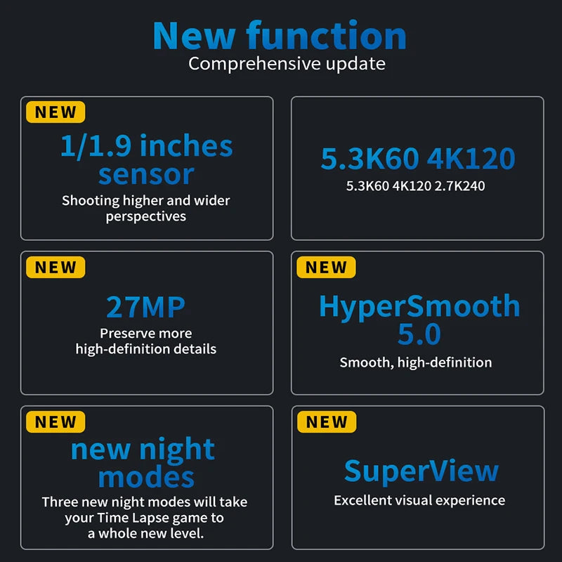 GoPro HERO11 Black Action Camera go pro11 27MP Photos GP2 5.3K60 + 2.7K240 24.7MP HyperSmooth 5.0 Video Sports Camera