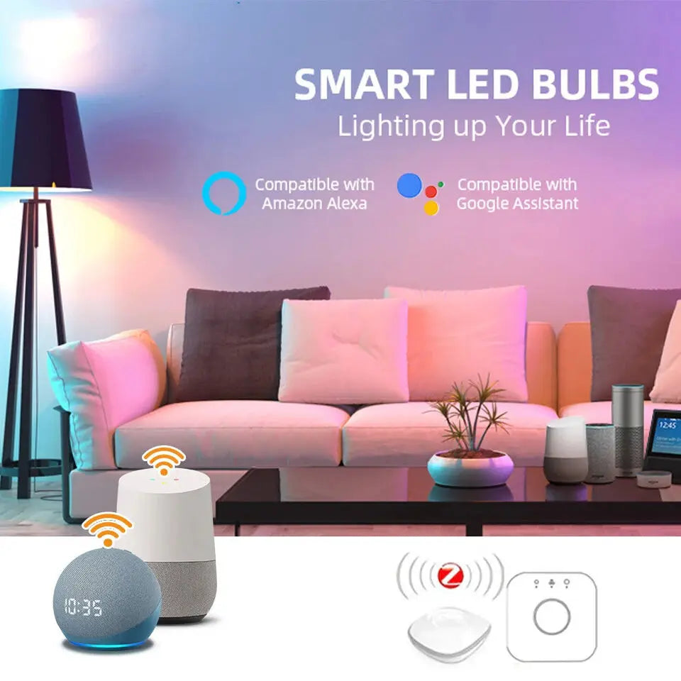 Wifi/Zigbee Smart LED Bulb E27 Ewelink Alexa Lamp RGB Light Bulbs APP/Voice Control Dimmable AC 100-240V For Google Home Alice