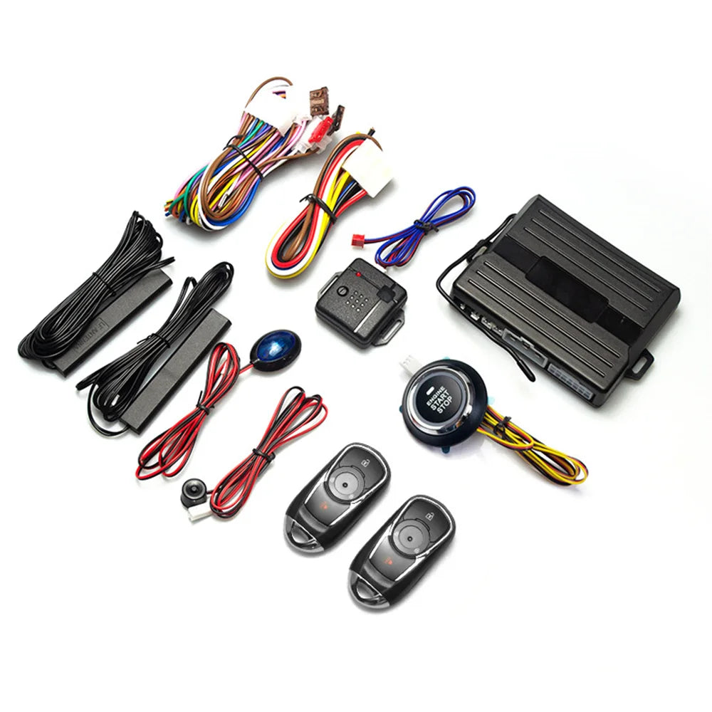 12V Universal Car Keyless Entry System Engine Start Alarm System One-button Start/Stop System Remote Starter Stop Accessories