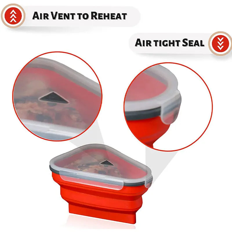 Food Grade Silicone Folding Pizza Box Reusable Triangle For Pizza Packing Box Take Away Box