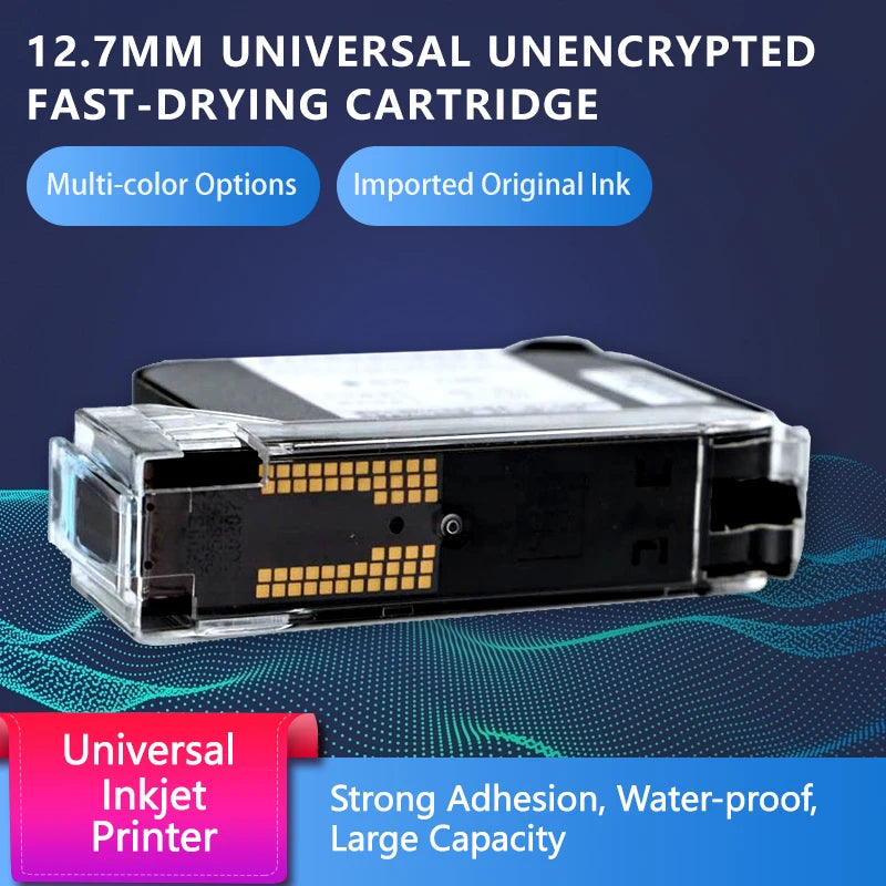 Fast-dry 12.7mm Universal 2588 Solvent Ink Cartridge for Inkjet Printer Date Text Code Printing Machine