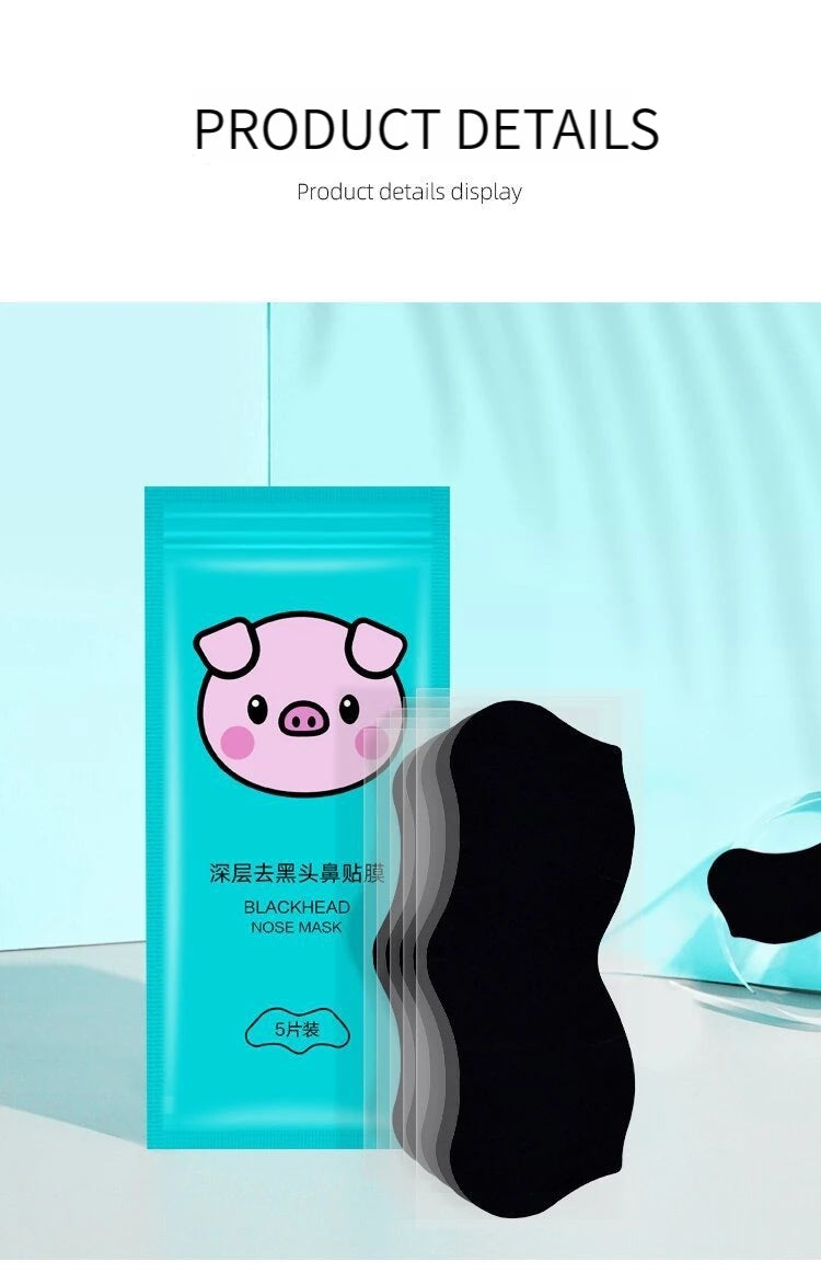 5PCS Blackhead Removal Nasal Strip Acne Magic Powerful Adsorption Mite Remover Deep Cleaning Pore Shrinking Smooth Skin
