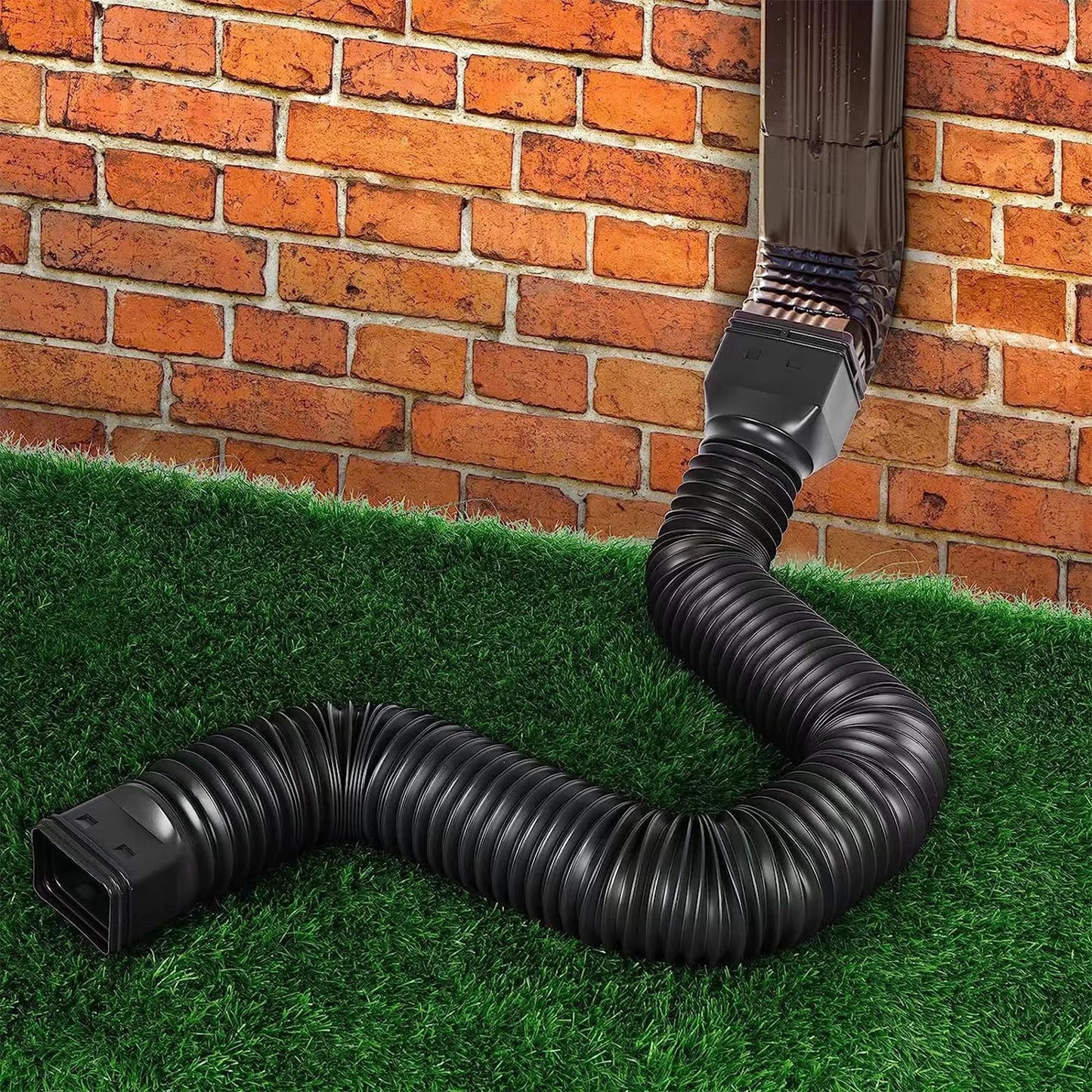 Rain Gutter Downspout Extensions Flexible Drain Downspout Extender Connector with 3x4in and 2x3in Connectors Screws for Included