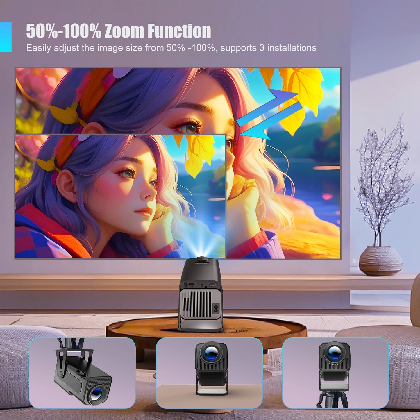 Magcubic Netflix Officially Licensed Android 13 HY320 NTV Mini Projector With Amlogic S950D4 1080P 500ANSI Dual WiFi BT5.2 Voice