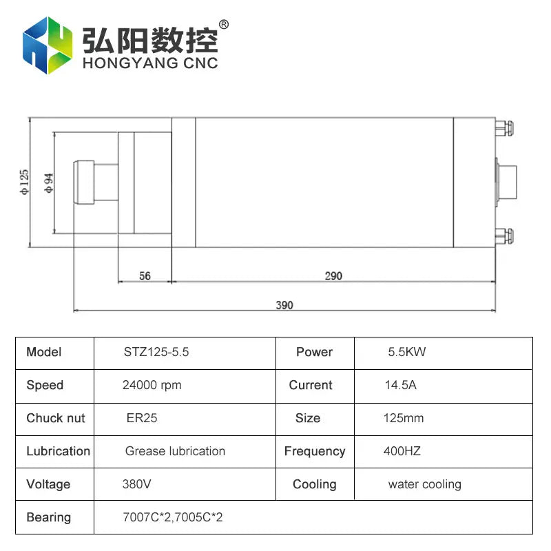 HotCNC Machine Tool Spindle Motor 5.5kw Er25 24000rpm Woodworking Engraving Machine Accessories