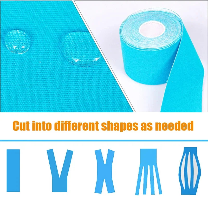 2.5cm*5m Sports Kinesiology Tape  Recovery Self Adherent Bandage Wraps Waterproof Cotton  Tapes for Muscle Pain Relief