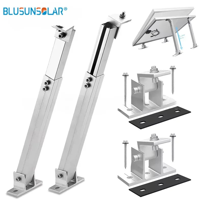 Solar Panel Foot Mount Adjustable Solar Panel Tilt Mount Bracket Aluminum Alloy Solar Panel Mount Support Kit For RV Roof Boat