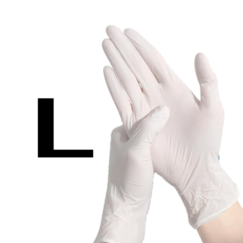 20/50/100/200/400/1000 pcs disposable white nitrile gloves, suitable for cleaning, nail art, and household kitchen tools