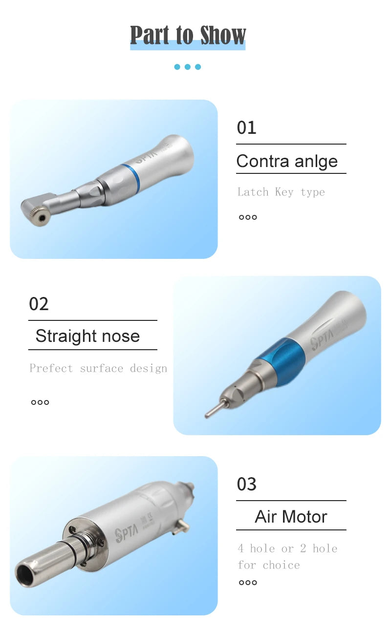 Dental 2Hole 4Hole Air Motor External Slow Low Speed Handpiece High Quality Kit Latch type Push Button Dental Tools