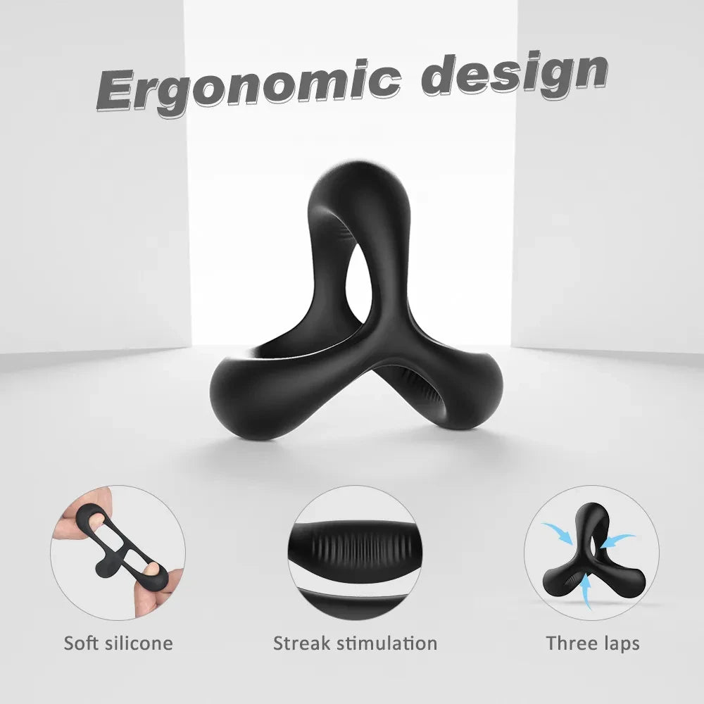 Reusable Penis Ring Silicone Lock Semen Cock Ring Penis Enlargement Delayed Ejaculation Sex Tooys For Men to Please Wife Orgasm