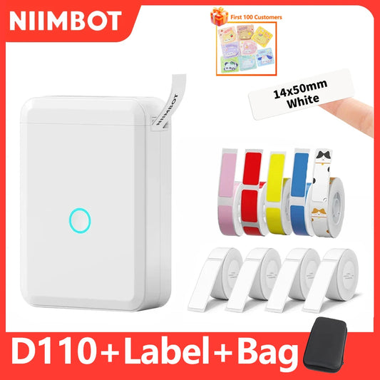 Niimbot D110 Portable Mini Printer Thermal Adhesive Sticker Multicolour And Multistyle Label Printer Inkless Label UV Printer