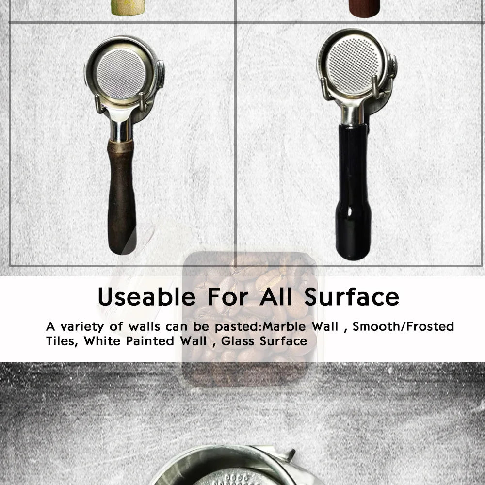 51/53/54/58mm Coffee Bottomless Portafilter Wall Rack Coffee Bottom Filter Self-adhesive Holder Barita Tools Cafe Accessories