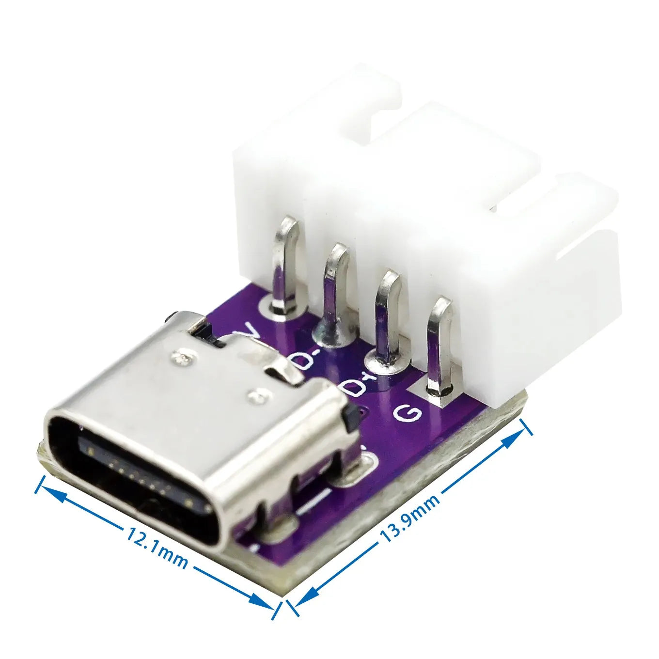 USB3.1 16P to 2.54 high current power conversion board is inserted on both sides of the TYPE-C motherbase test board