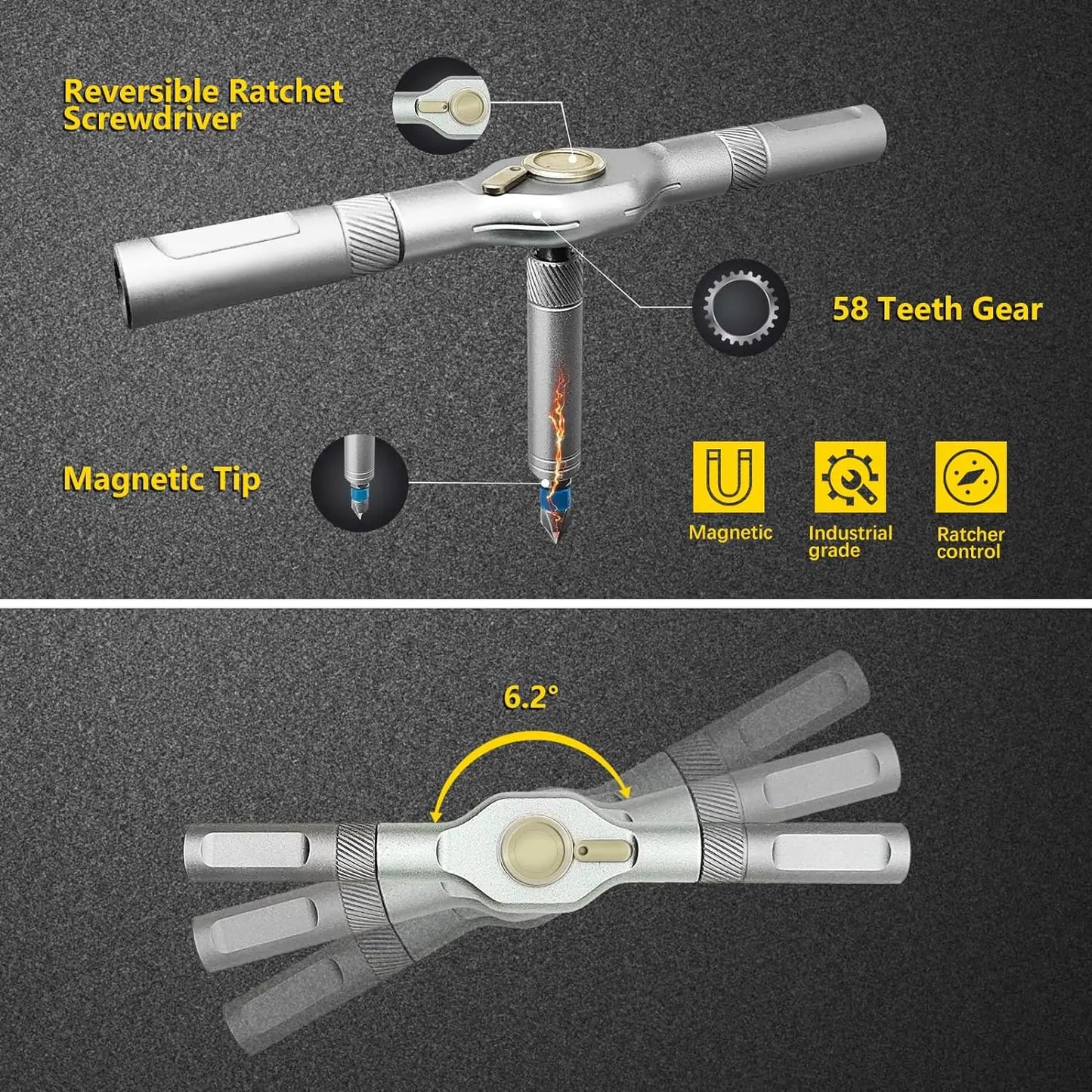 VMAN 24in1 RS1 Multi-Purpose Ratchet Screwdriver Set 24 in 1 S2 Steel Magnetic Screwdriver Bits Repair Tools