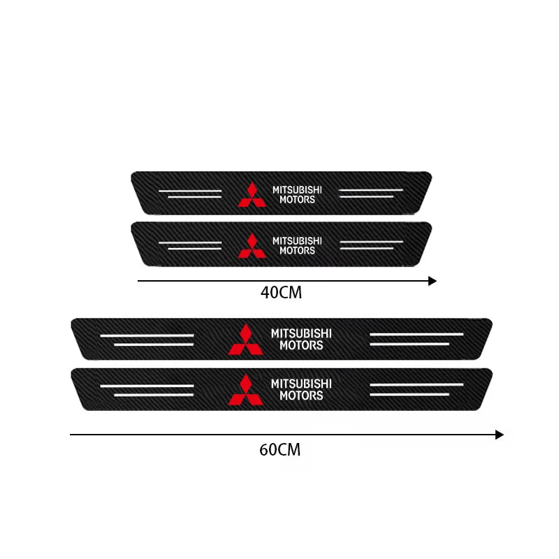 Car Threshold Strip Carbon Fiber Sticker Car Door Sill Protector Accessories For Mitsubishi ASX Lancer EVO Pajero Outlander L200