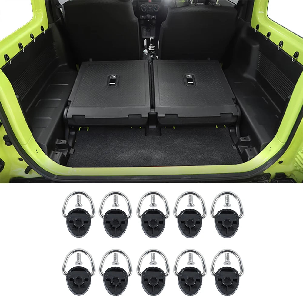 Tie Down Anchors D-Ring Buckle for Suzuki Jimny JB64 JB74 2019-2024 Trunk Fixed Screw Trailer Net Hook Car Interior Accessories
