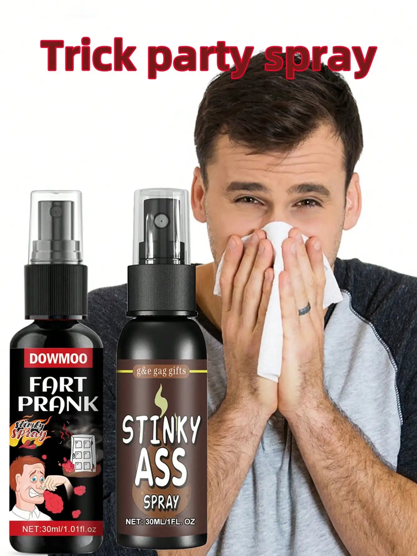 Prank Stink Spray & Fake Poop Bomb, Long Lasting Smell Gag Toy, Funny April Fools' Day Pranks Stress Relief Toy