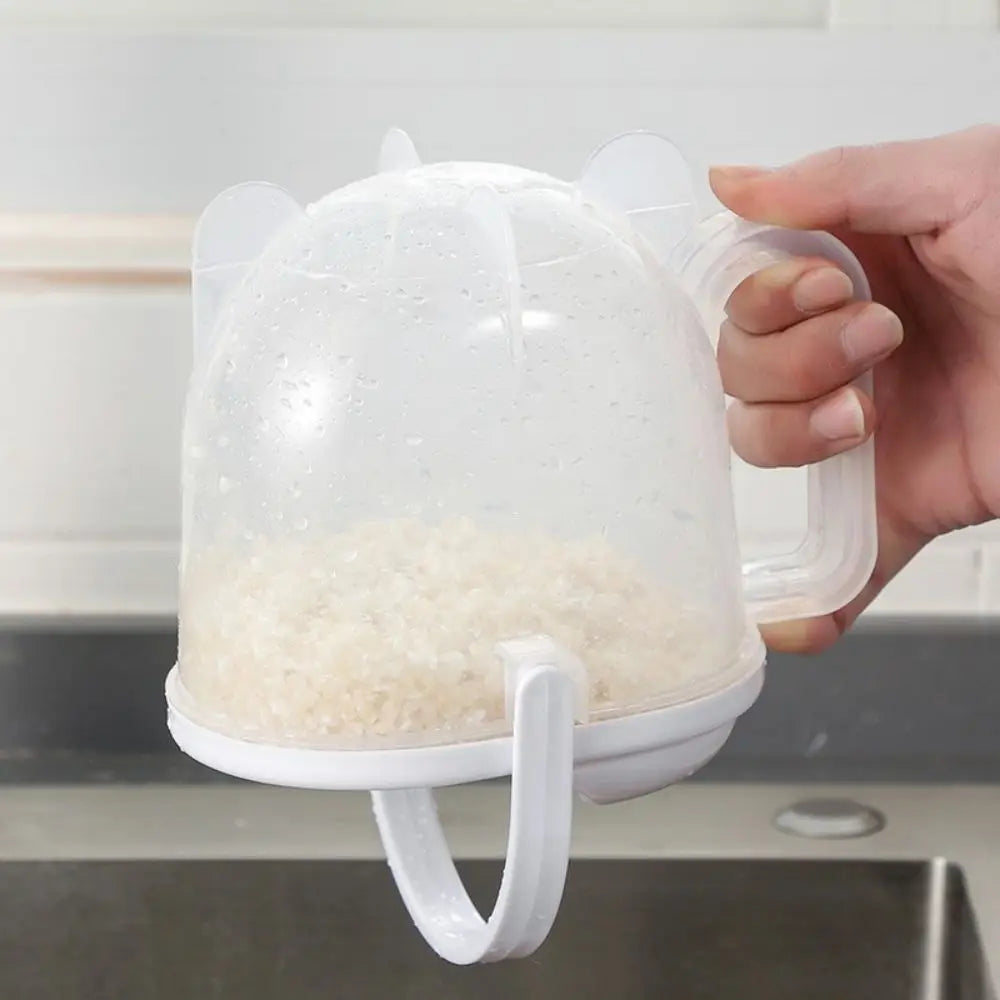 Rice Washer Creative Hand-Free Washing Rice Basin Sieve Plastic Rice Bucket Basket With Draining Flushing Type Rice Cleaning