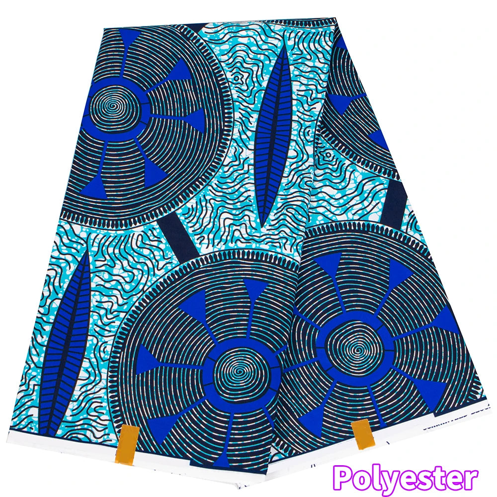 XIAOHUAGUA Ankara African Polyester Wax Prints Fabric Bazin Riche High Quality 6 Yards Cloth for Party Dress